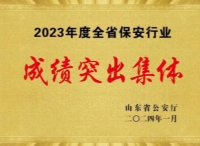 2023年度全省保安行業(yè)成績突出集體 